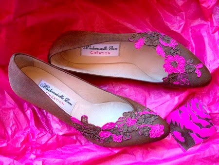 zapatos para novia de Mademoiselle Rose en color rosa