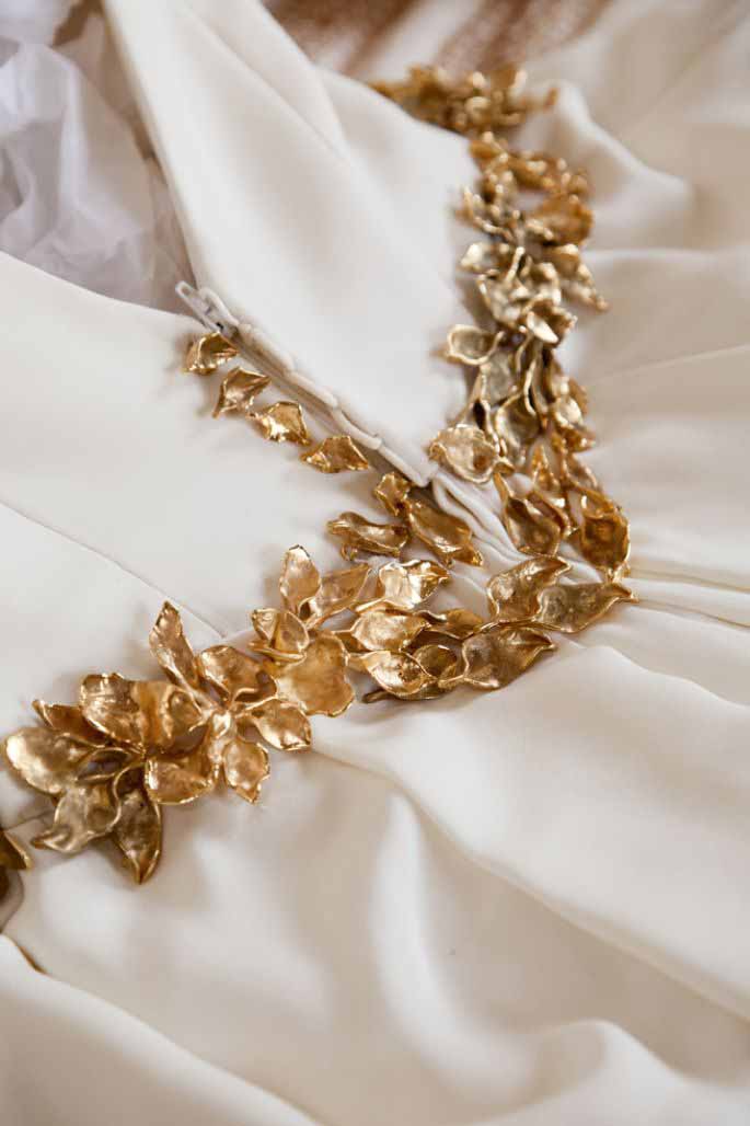 cinturón de novia barroco en bronce y oro