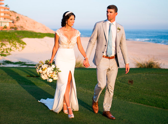 Michael Phelps y Nicole Johnson recién casados, imagen del Instagram de Nicole