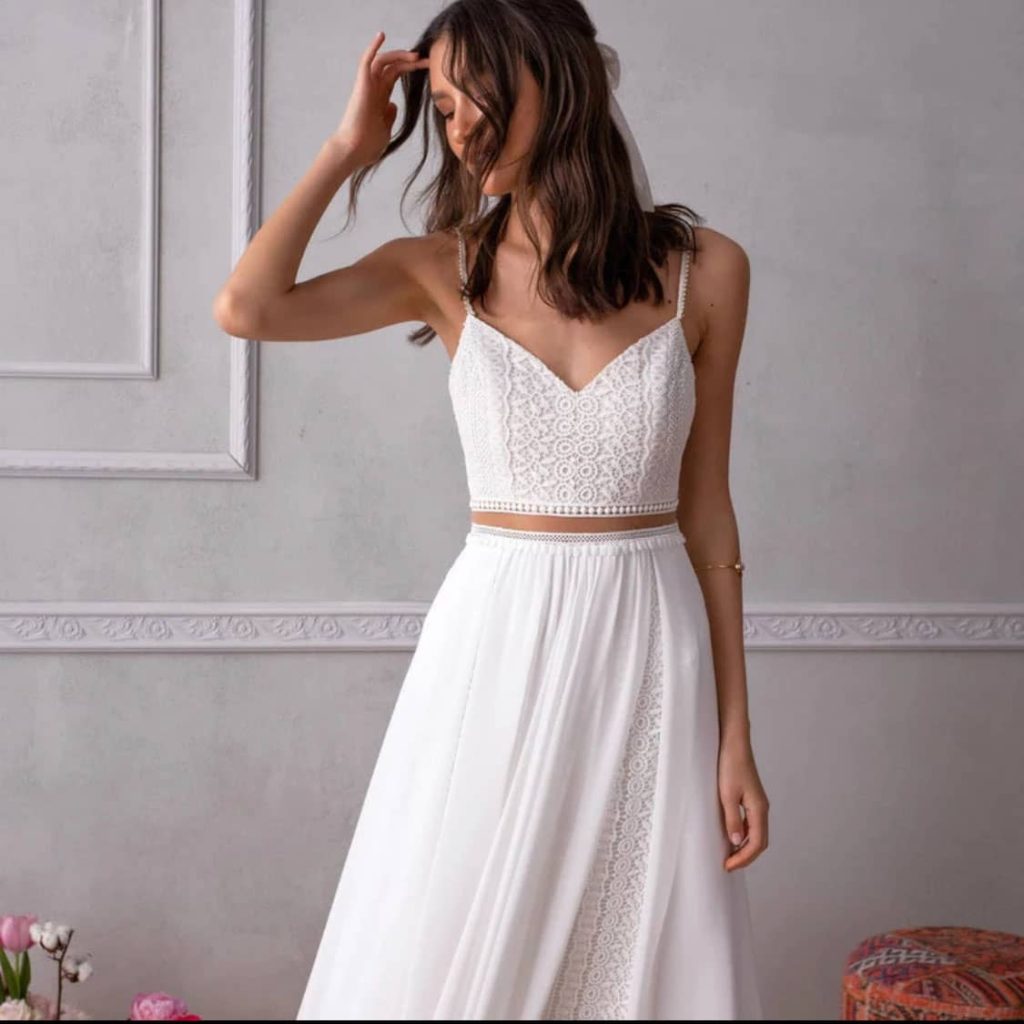 Veronica Tirante Espagueti Encaje Vestido Con Espalda Corse Lilac